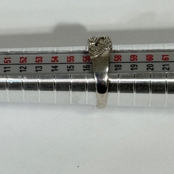 Vintage 925 silver JWBR two rows of pave hearts ring. - Picture 4 of 8